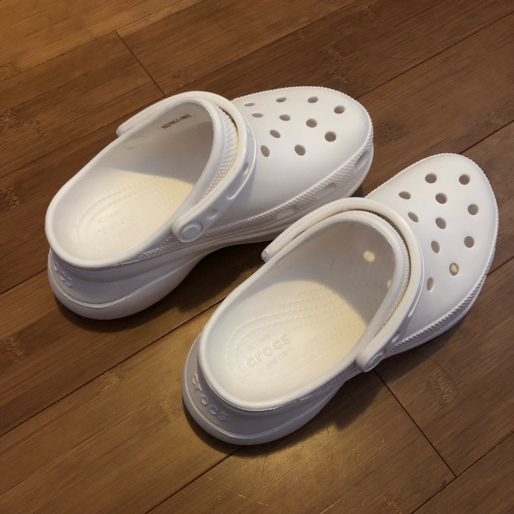 Crocs Classic Bae Clog Platform White Worn Once